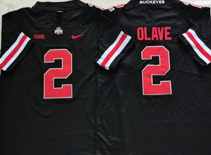Men's Ohio State Buckeyes Chris Olave #2 Black Jersey